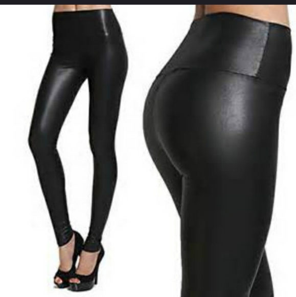 Gypsy Couture Pants & Jumpsuits Black Faux Leather High Waist